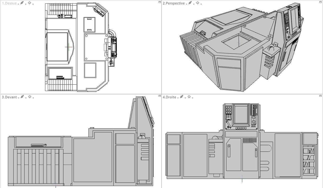 Scifi computers kitbash 3D Model 3D model_9