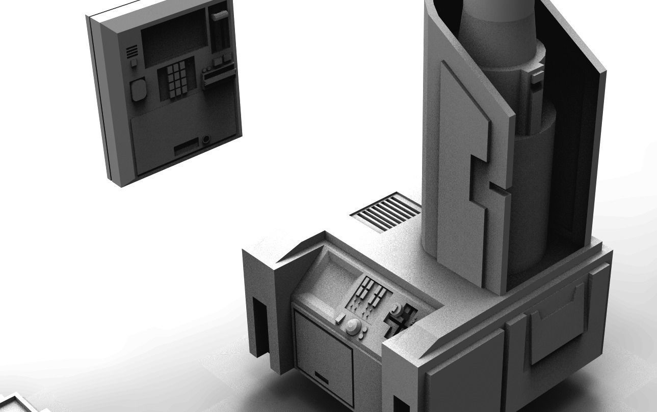 Scifi computers kitbash 3D Model 3D model_4