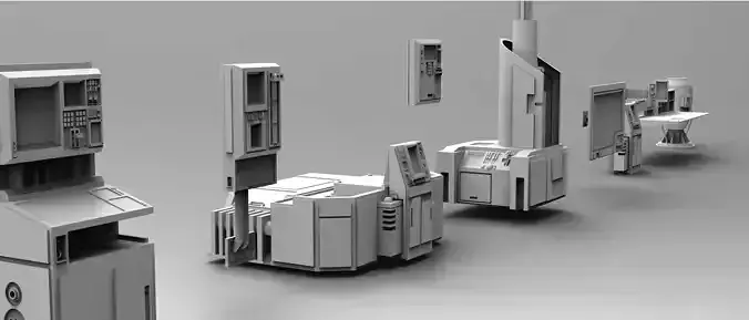 Scifi computers kitbash 3D Model 3D model