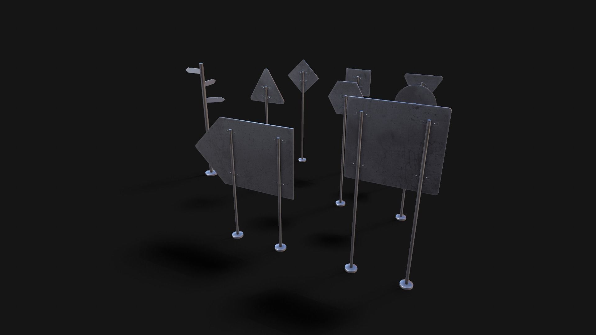 Street Signboard Pack Low-poly 3D model_3