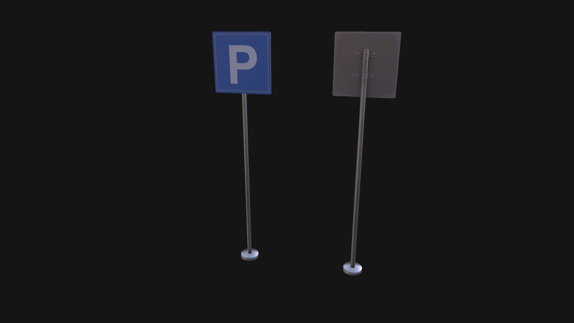 Street Signboard Pack Low-poly 3D model_11