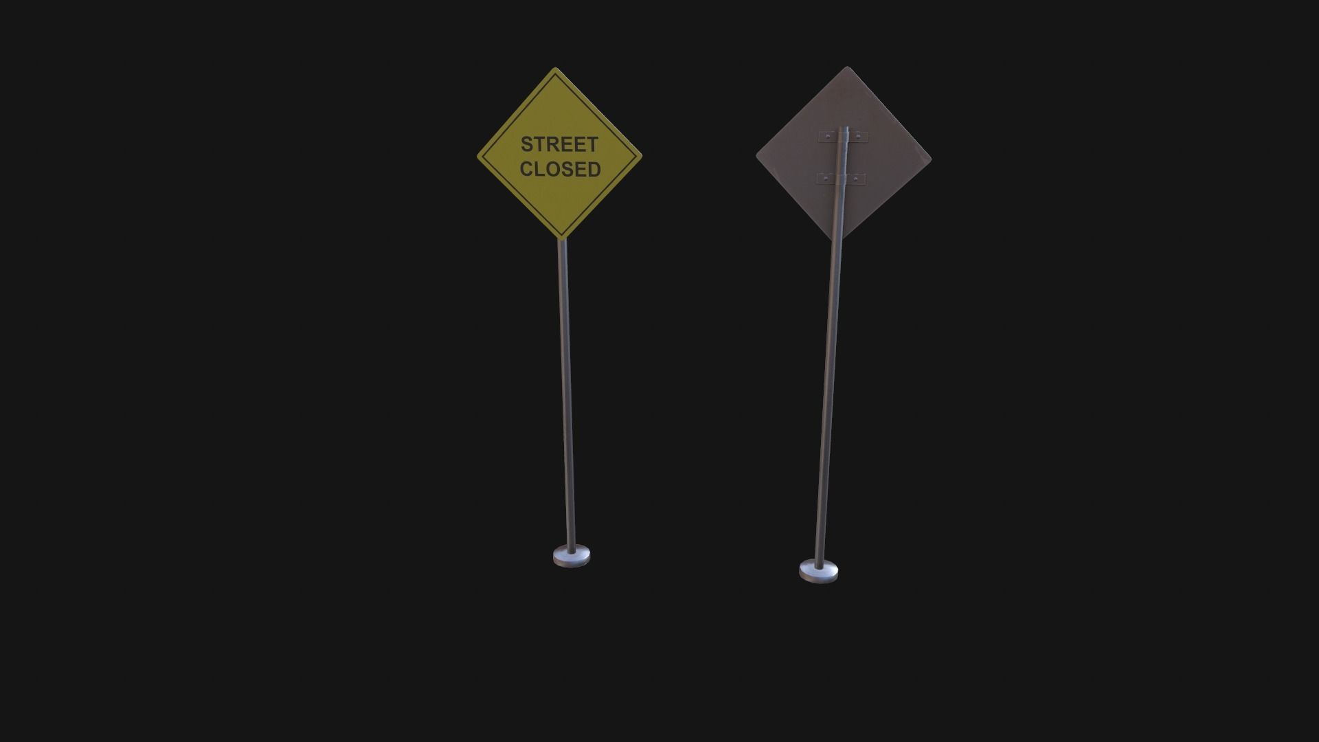 Street Signboard Pack Low-poly 3D model_12