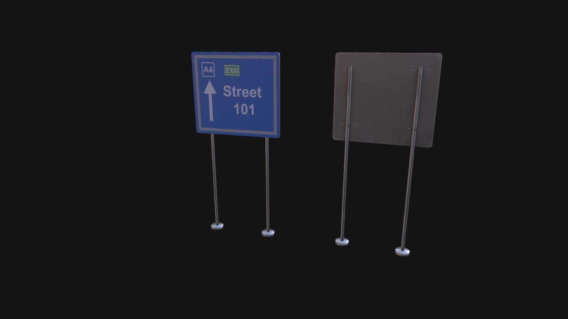 Street Signboard Pack Low-poly 3D model_4
