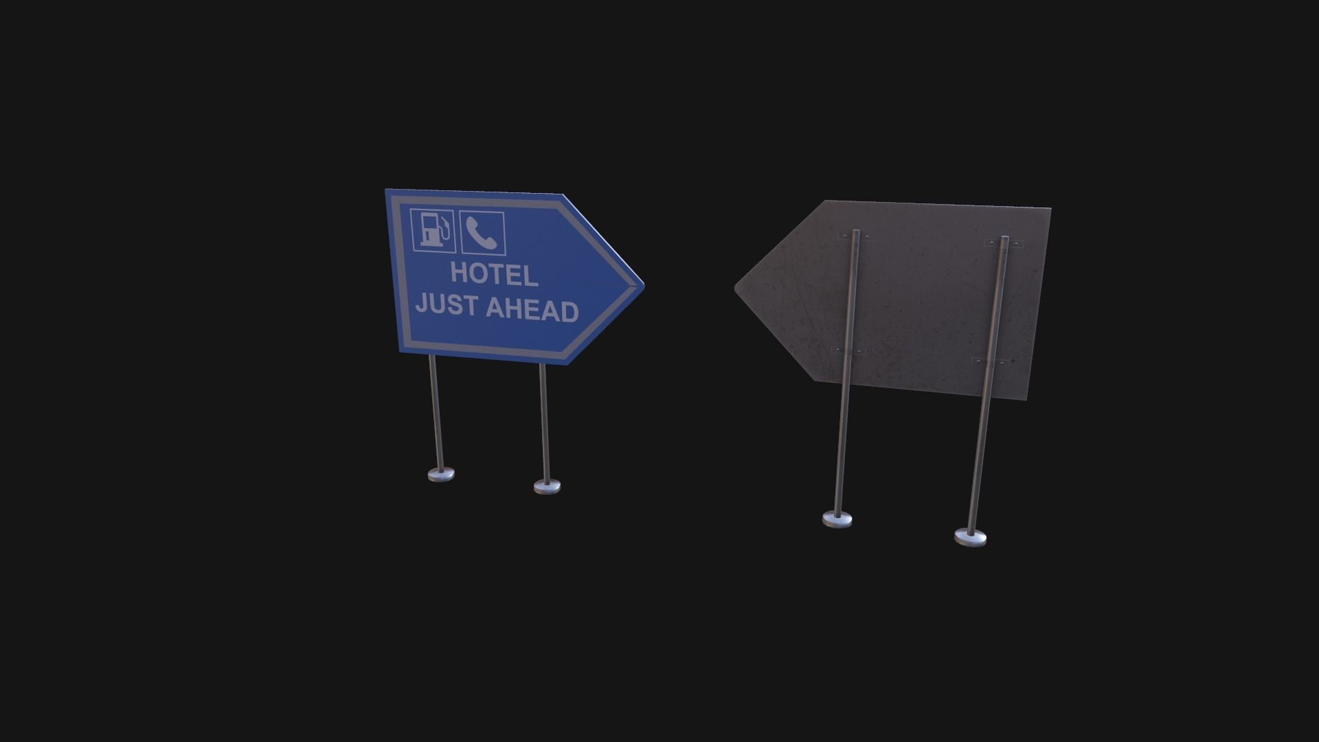 Street Signboard Pack Low-poly 3D model_5