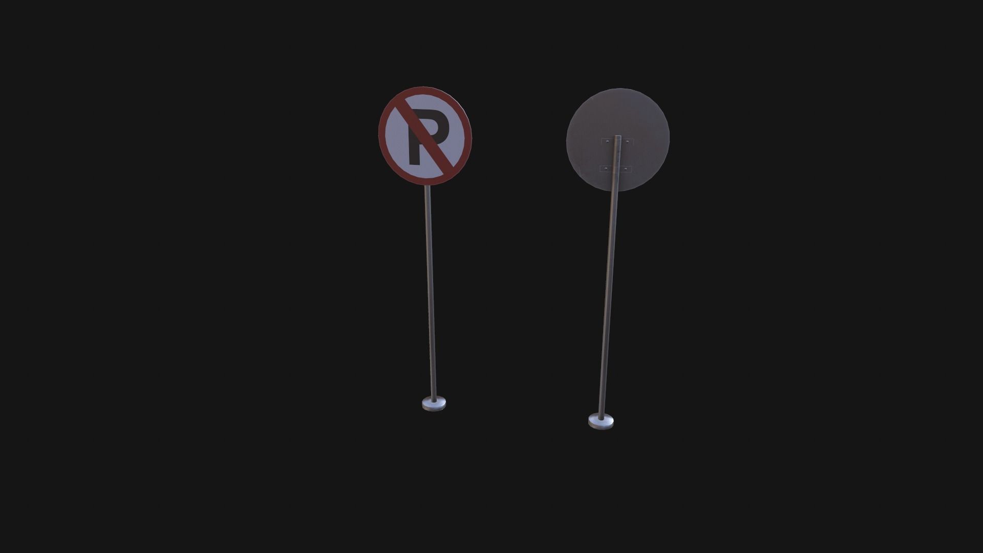 Street Signboard Pack Low-poly 3D model_6