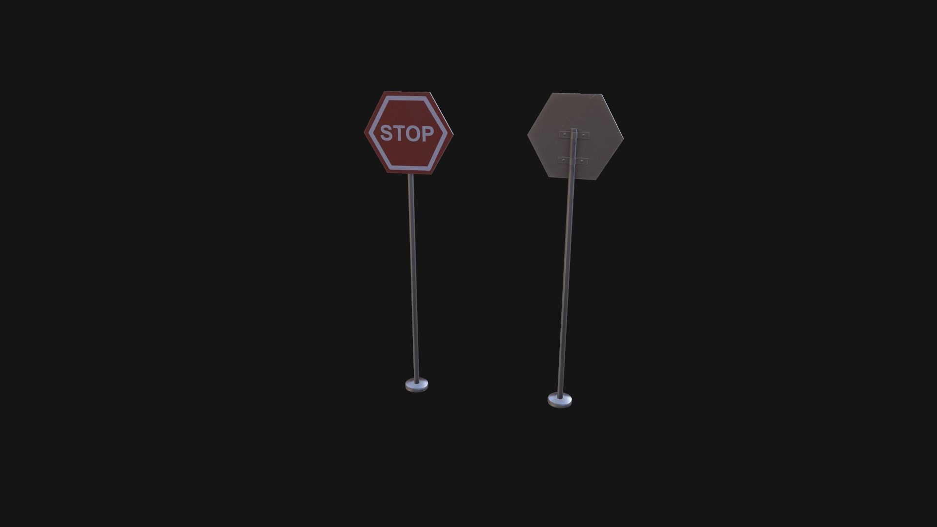 Street Signboard Pack Low-poly 3D model_7