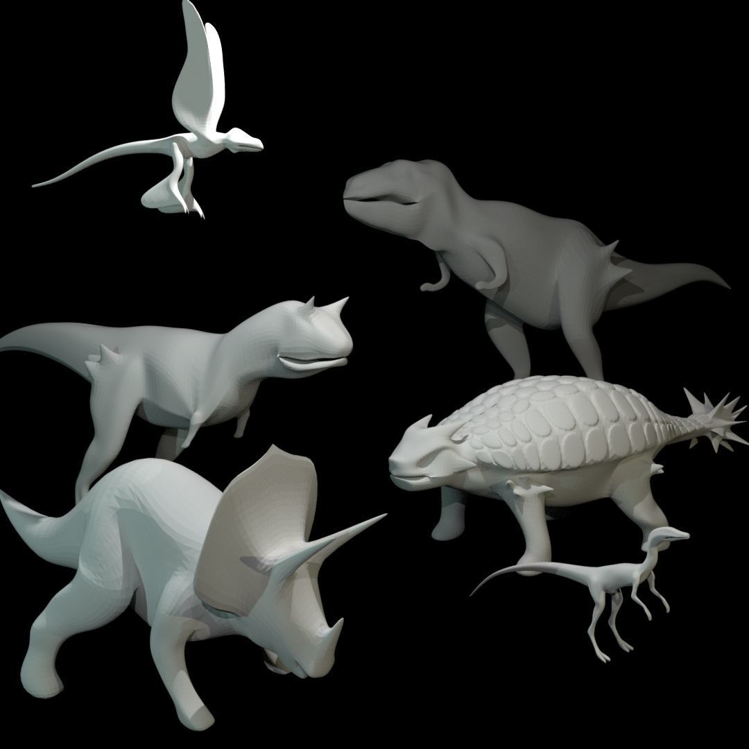 Low-Poly Dinosaurs dinosaur 3D Model Collection_13