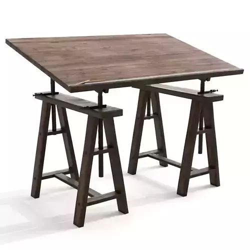 Old Drafting Table 3D model