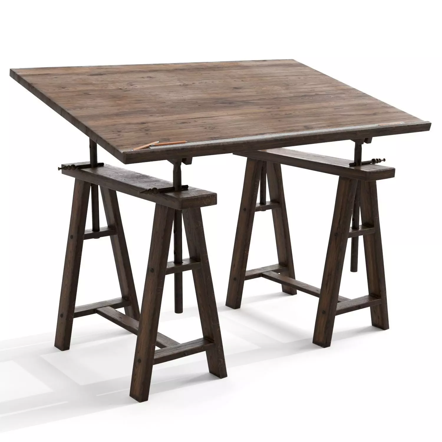 Old Drafting Table 3D model_0