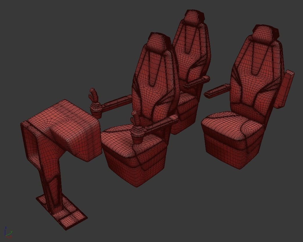 Sci-Fi Chair Set 3D model_13