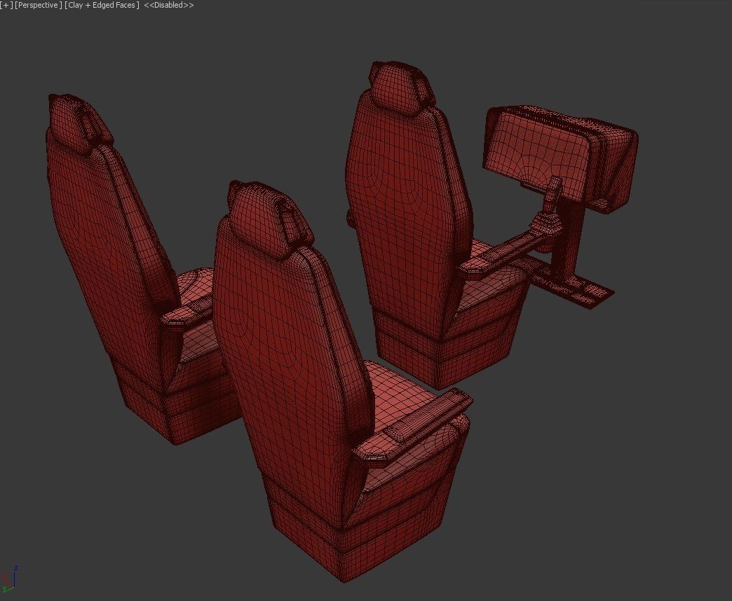 Sci-Fi Chair Set 3D model_6