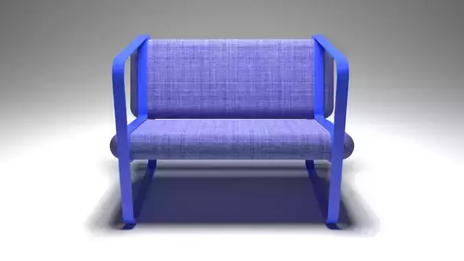 Blue Ova Easy Chair - 3ds Max