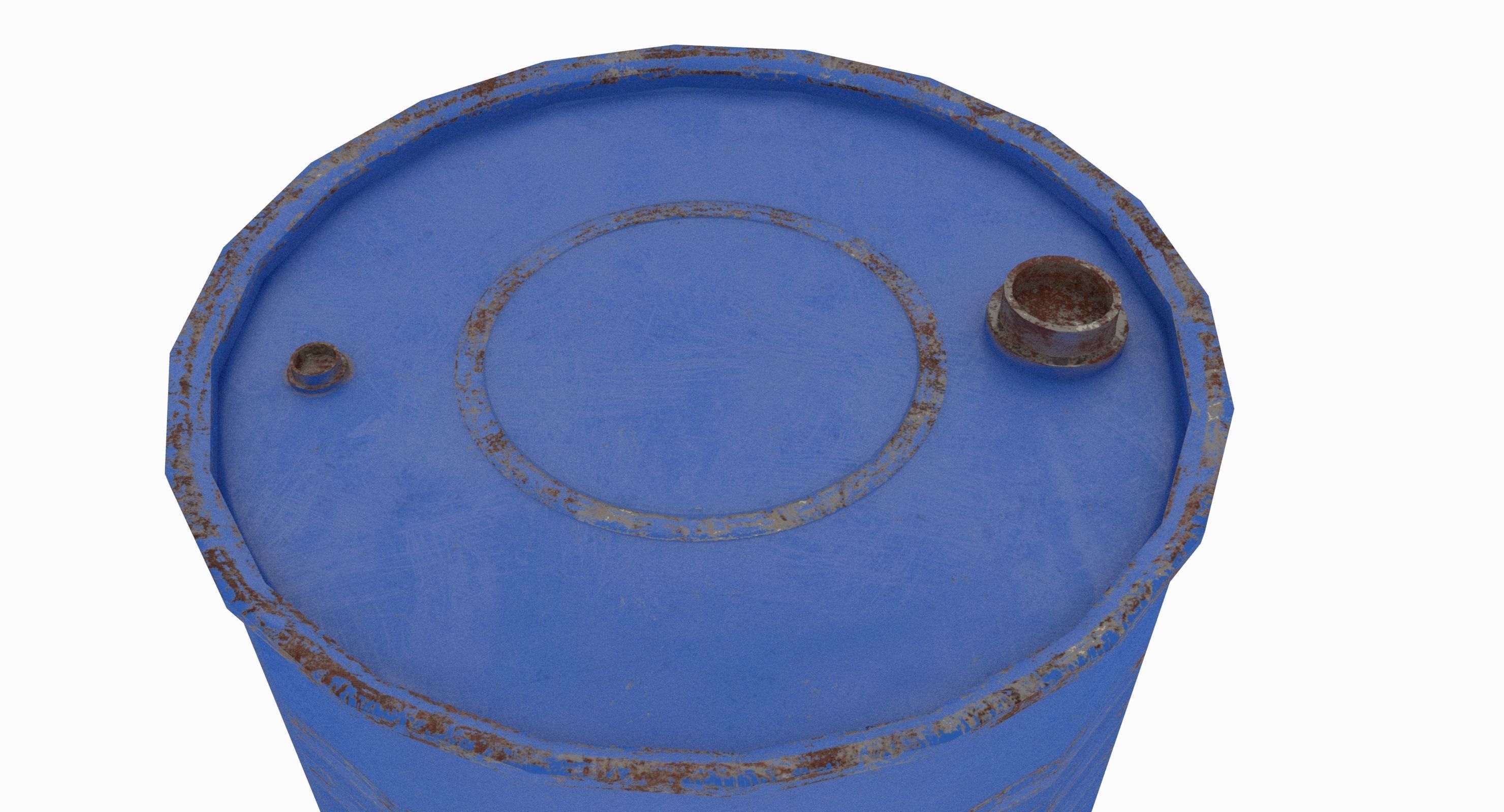 Engine Oil Barrel Low-poly 3D model_6