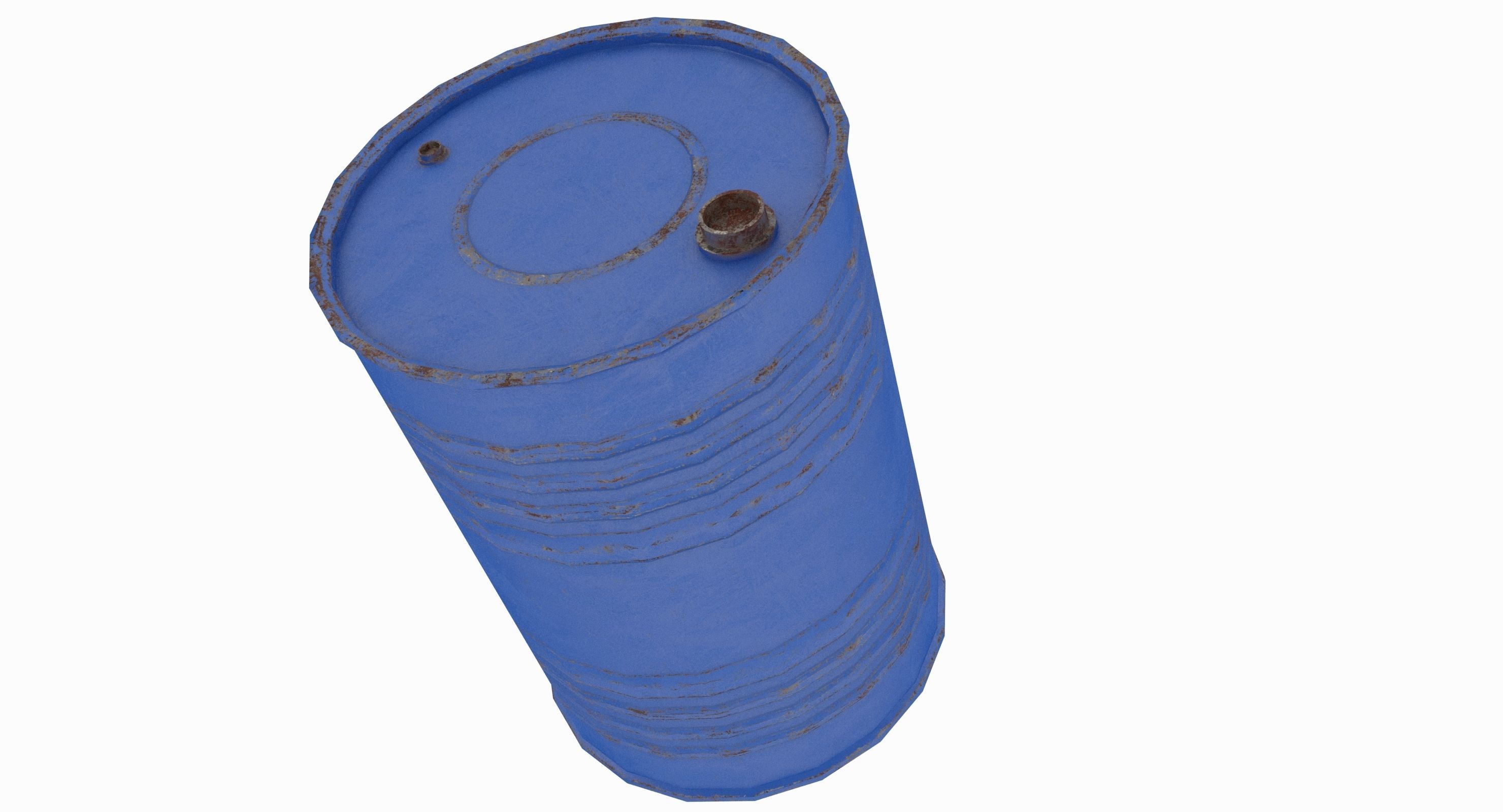 Engine Oil Barrel Low-poly 3D model_5