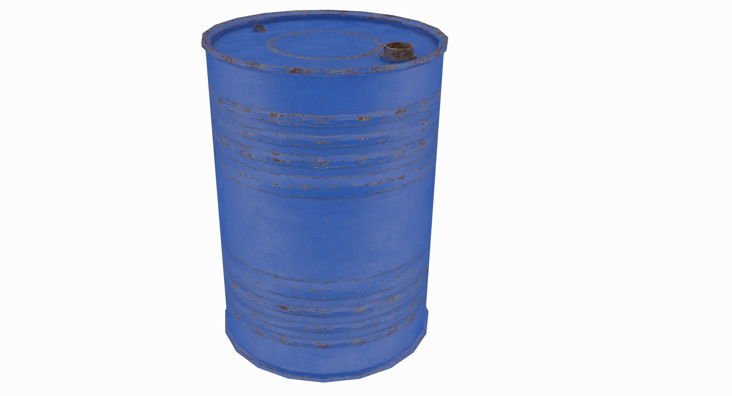 Engine Oil Barrel Low-poly 3D model_4