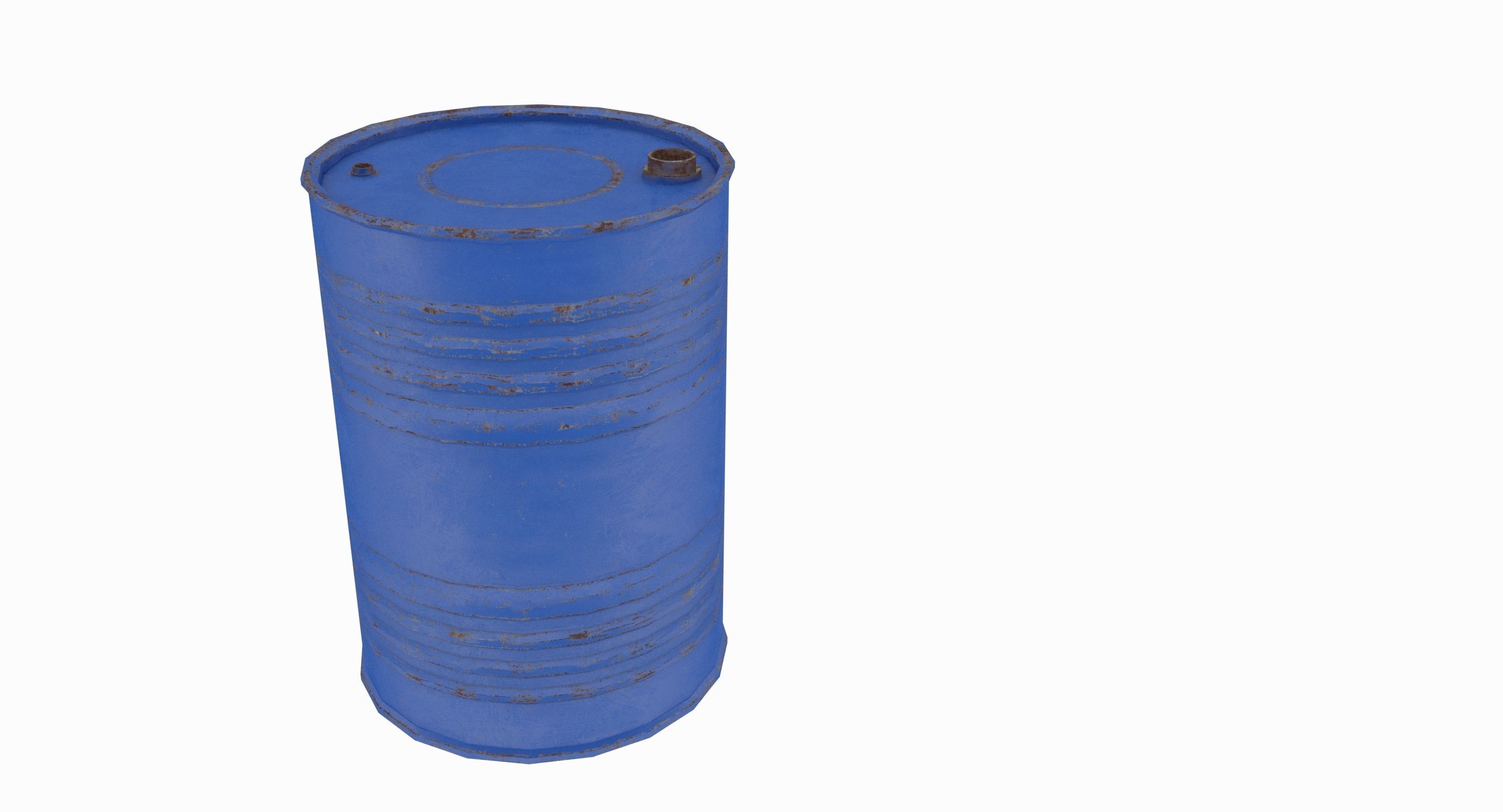 Engine Oil Barrel Low-poly 3D model_7