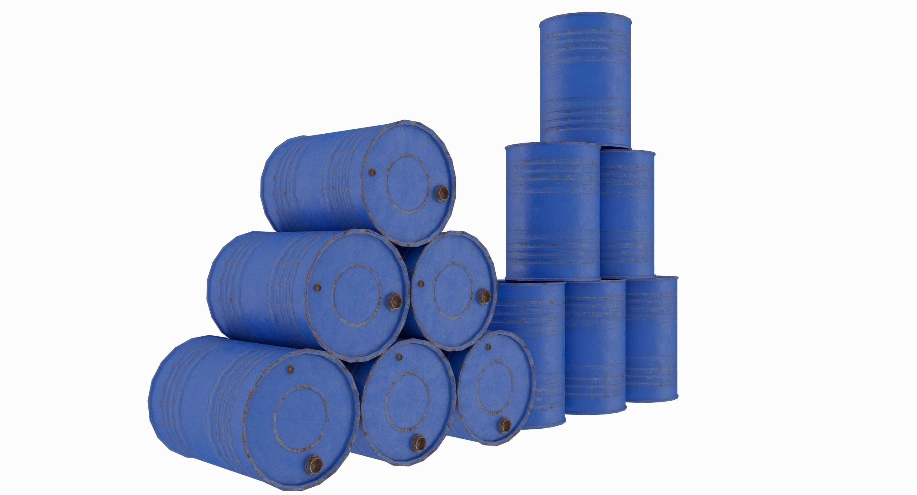 Engine Oil Barrel Low-poly 3D model_2