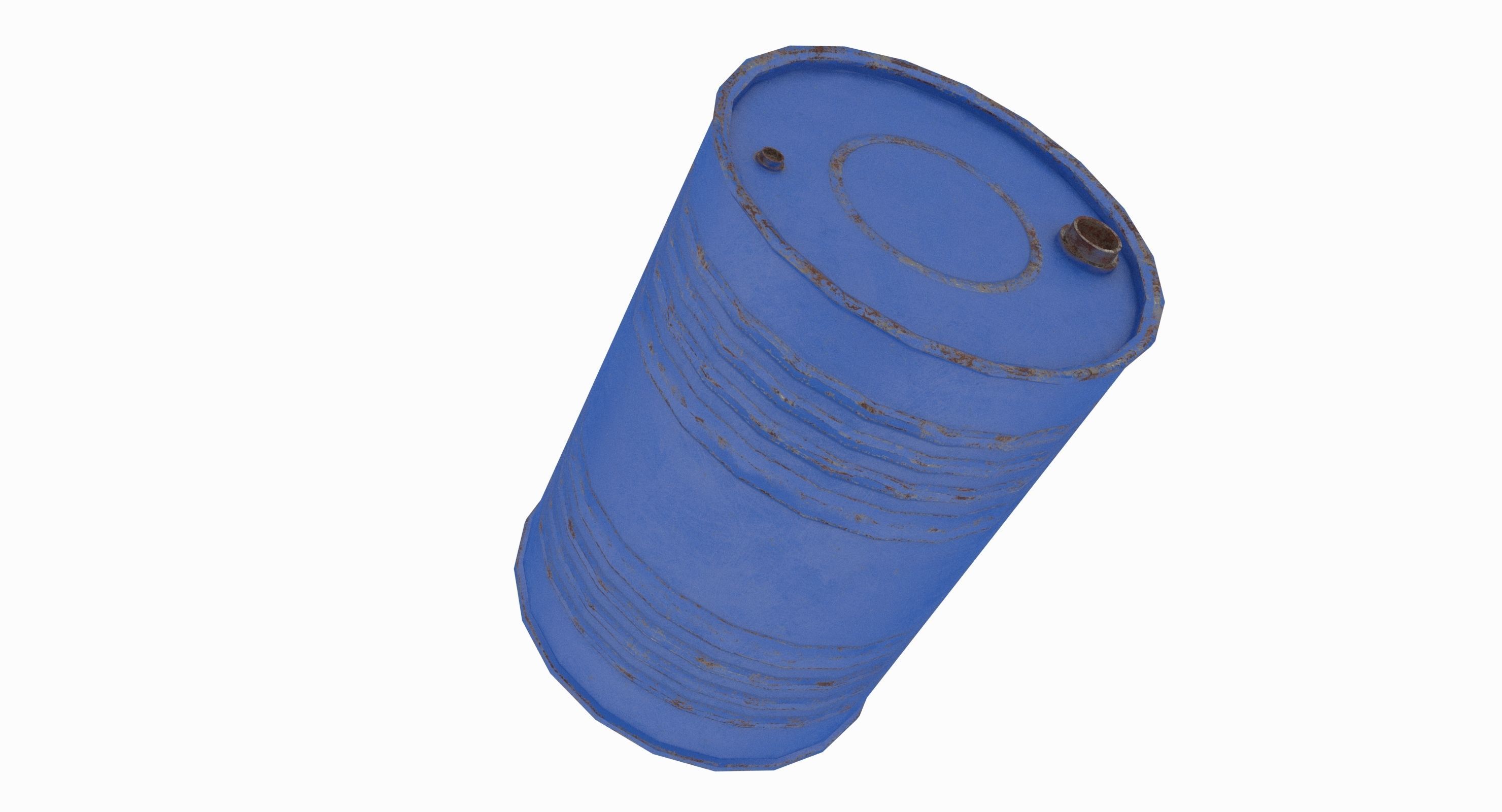 Engine Oil Barrel Low-poly 3D model_8