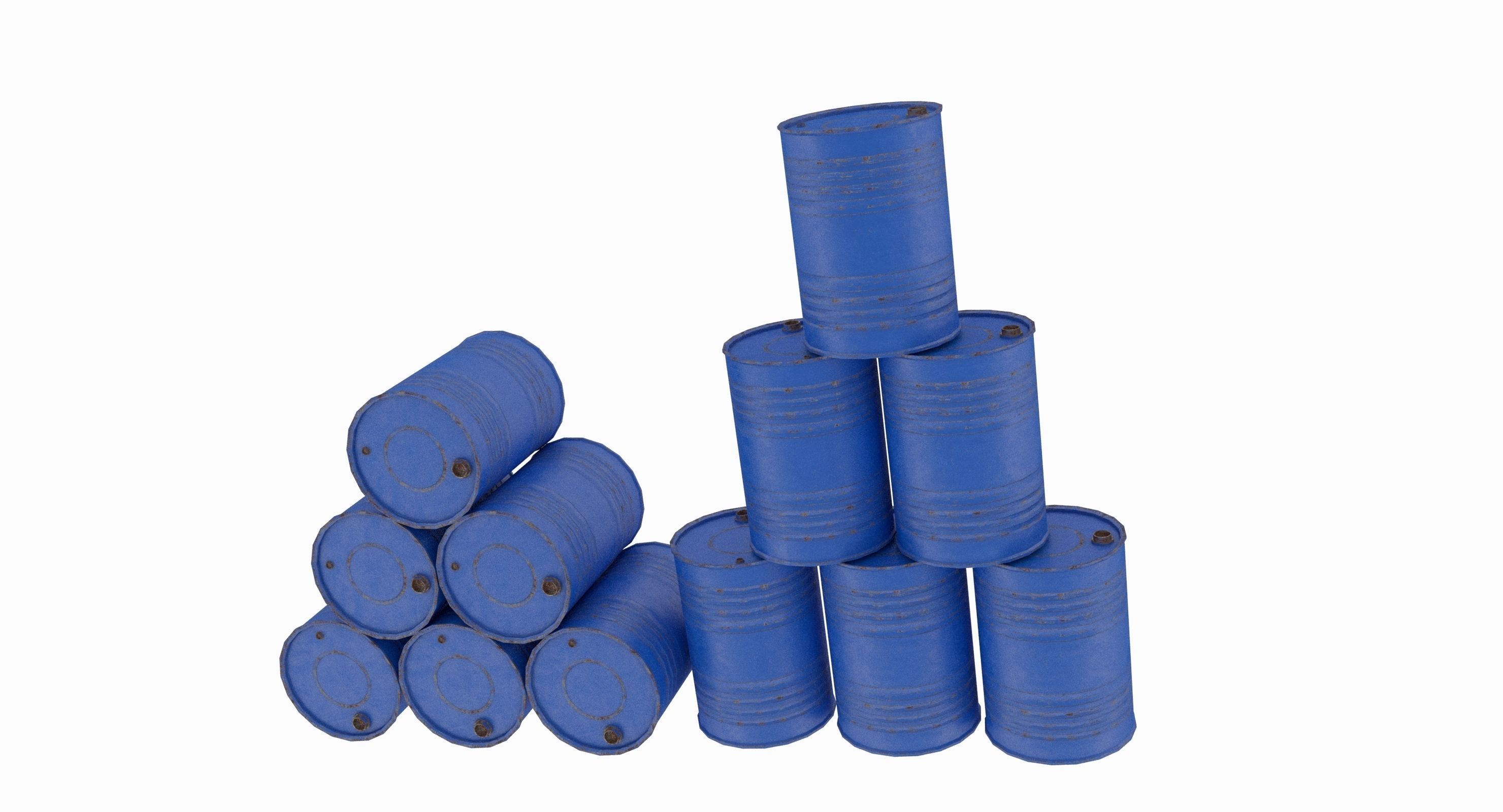 Engine Oil Barrel Low-poly 3D model_3