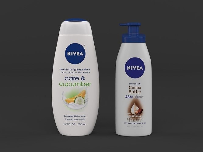 Nivea bottle of coconut body wash 3D model