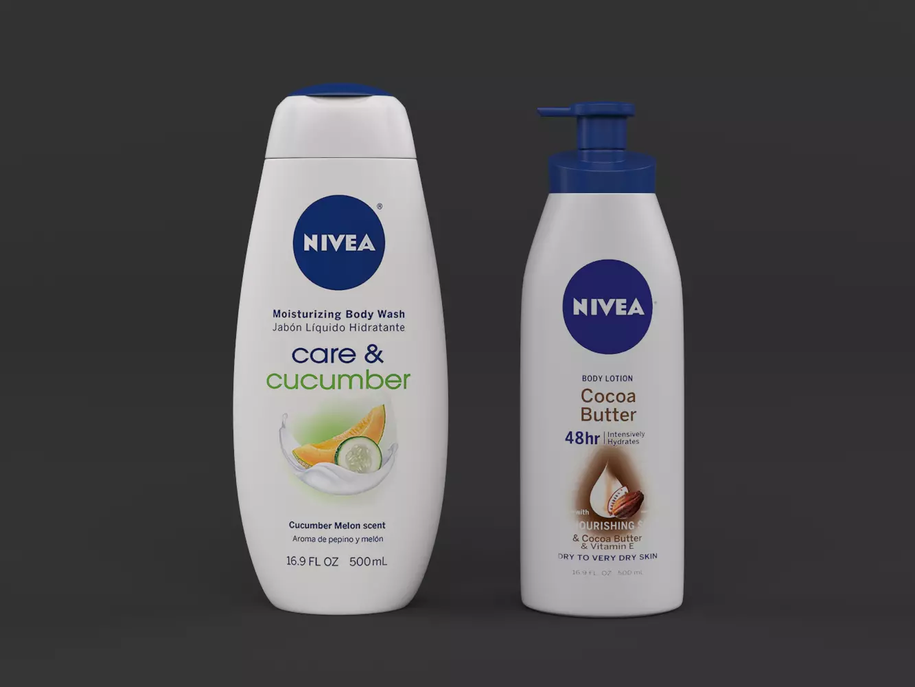 Nivea bottle of coconut body wash 3D model_0