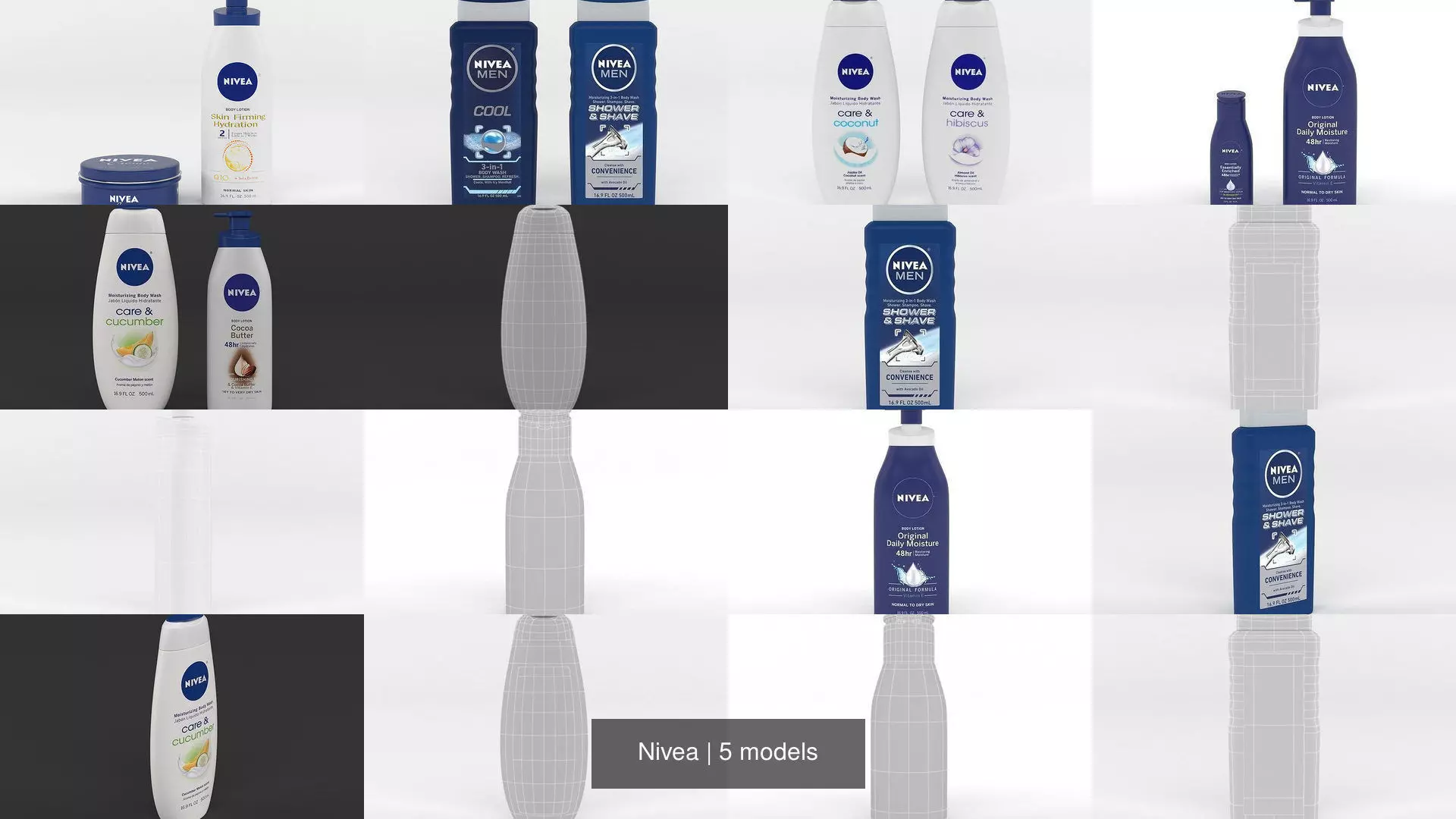 Nivea skin care products 3D Model Collection_0