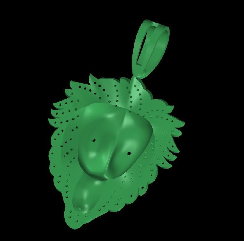 Lion pendant 3D print model_6
