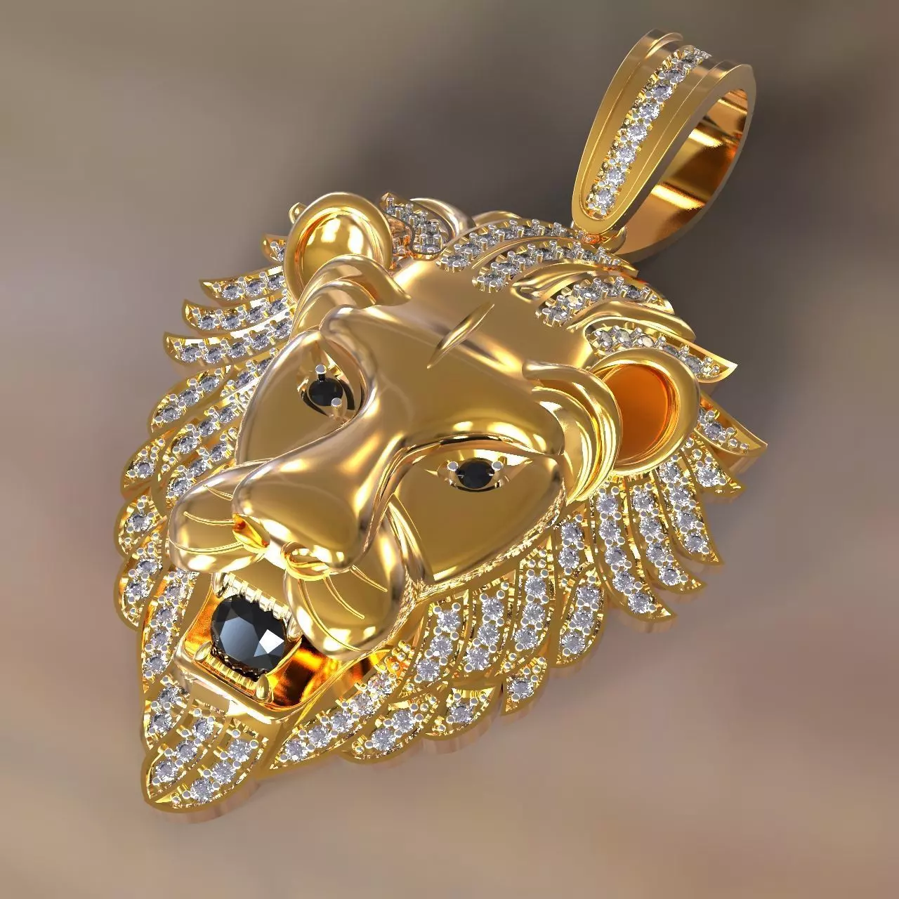 Lion pendant 3D print model_0