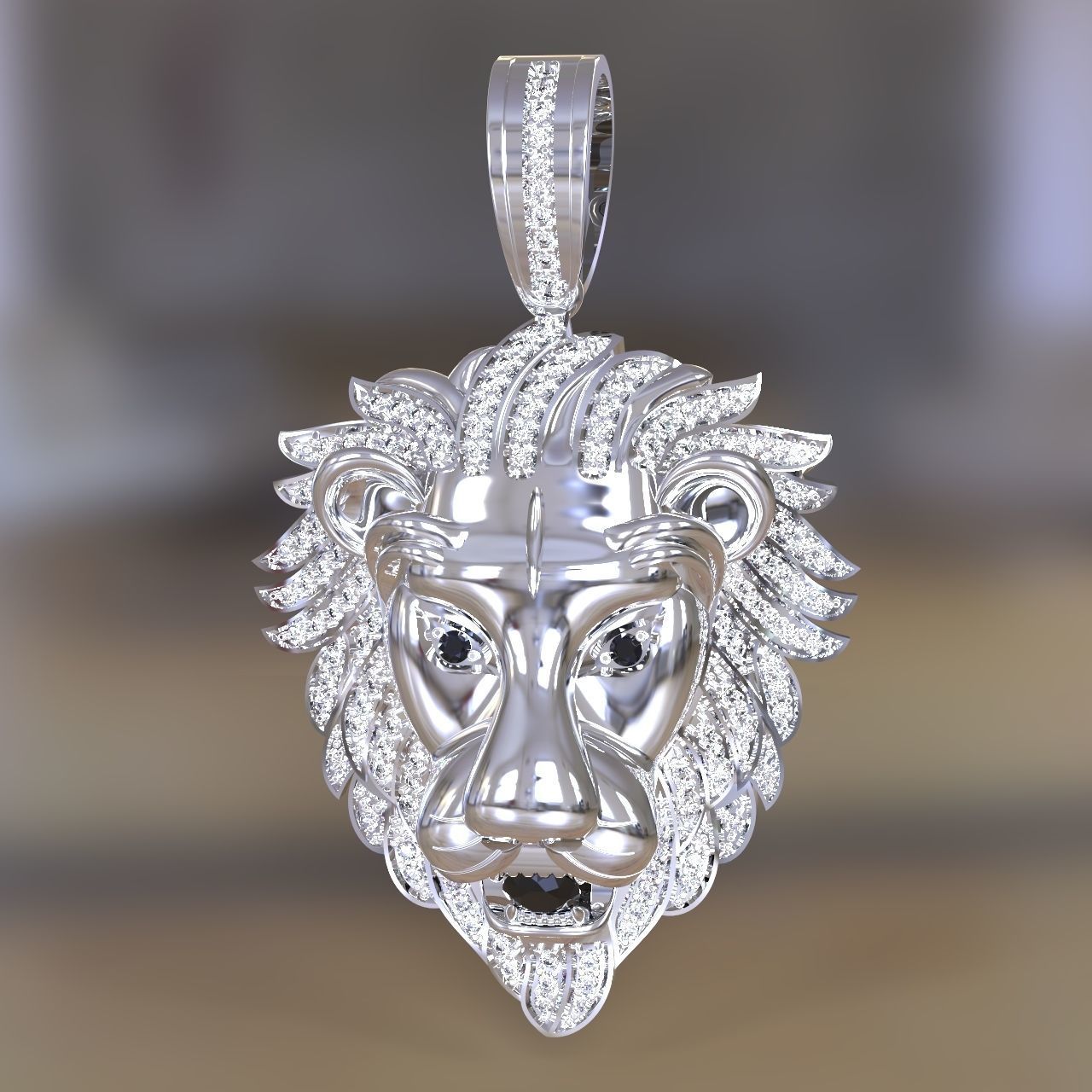 Lion pendant 3D print model_1