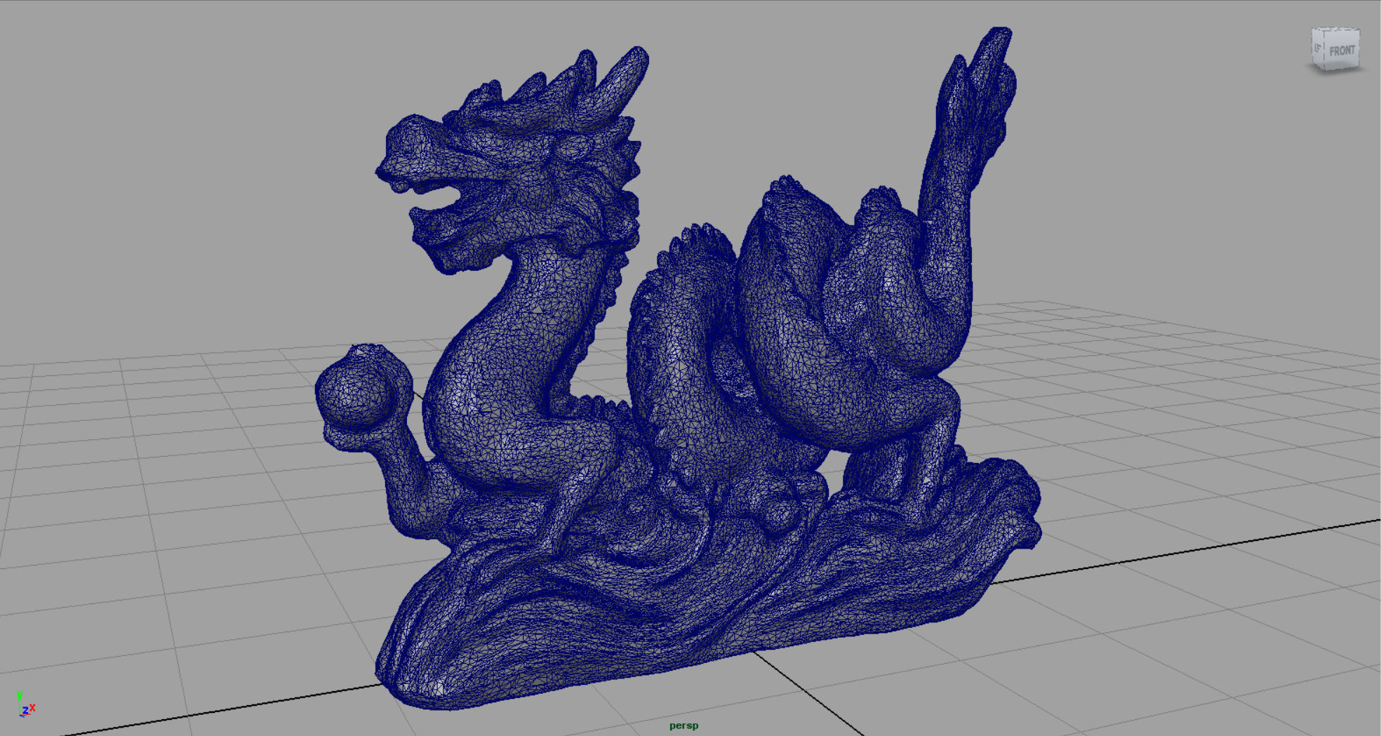 Chinese dragon statue 2 Low-poly 3D model_4