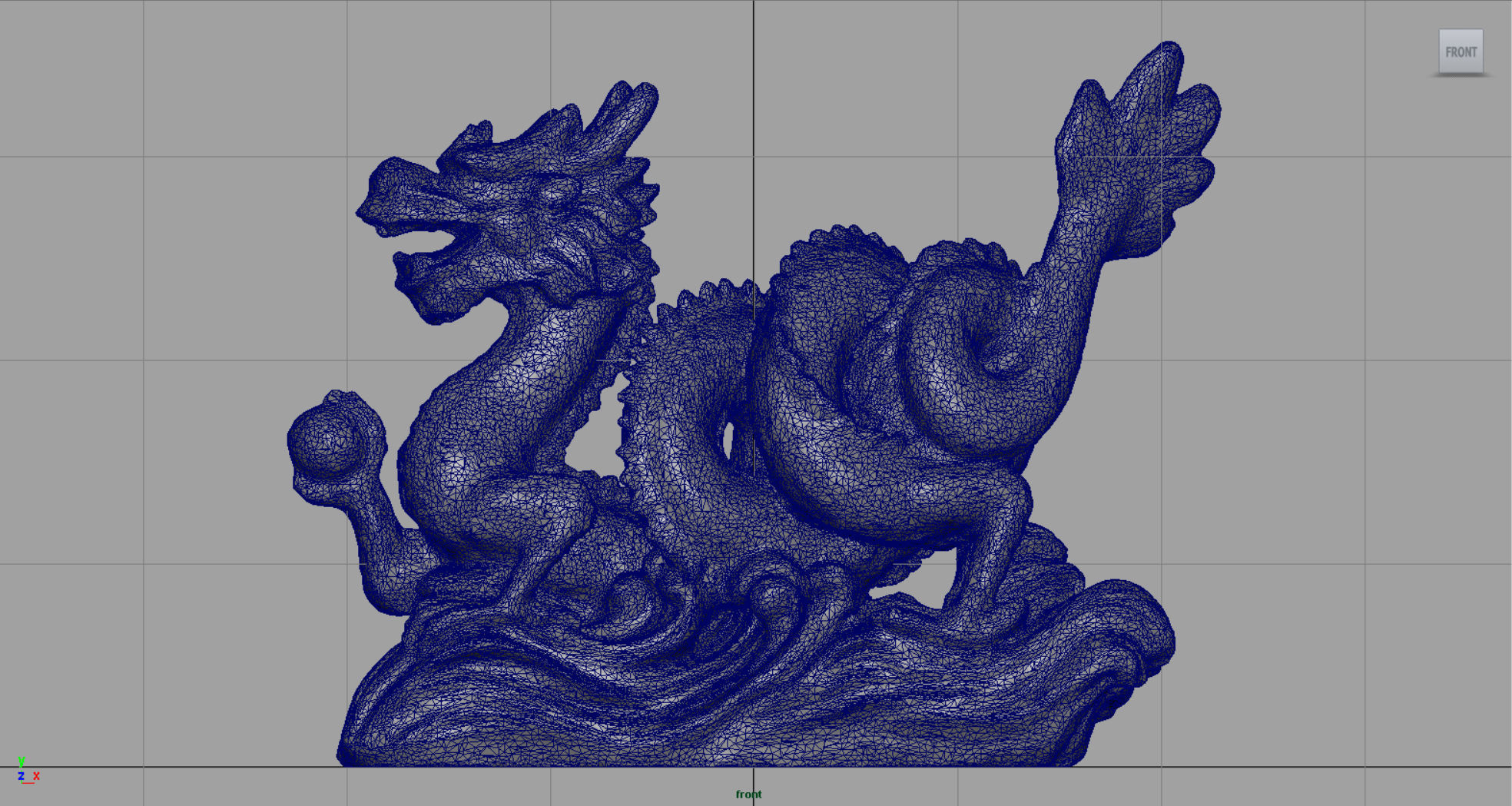 Chinese dragon statue 2 Low-poly 3D model_10