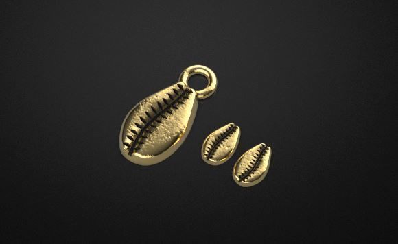 Buzio Buzio Cowryg pedant earing  3D print model_1