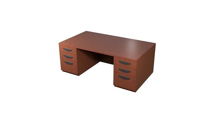 Office Desk Low-poly 3D model