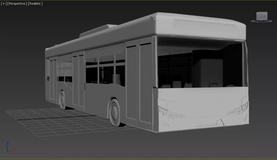 lowpoly bus 3D model_0