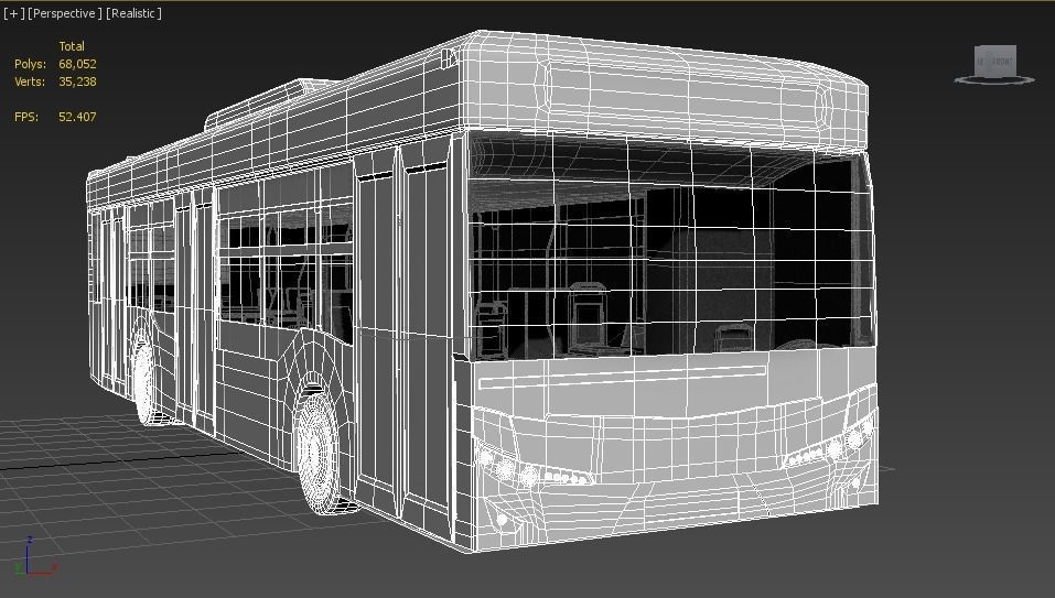 lowpoly bus 3D model_2