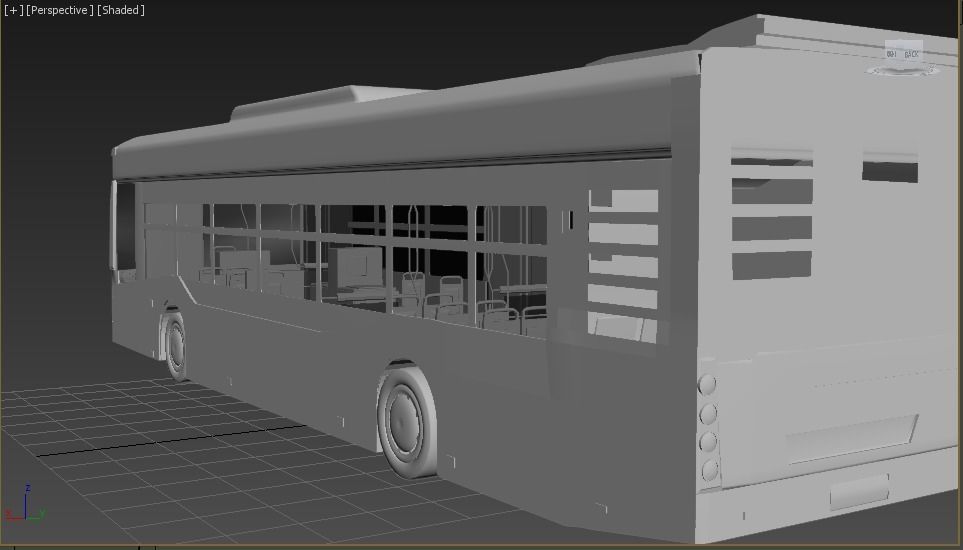 lowpoly bus 3D model_1