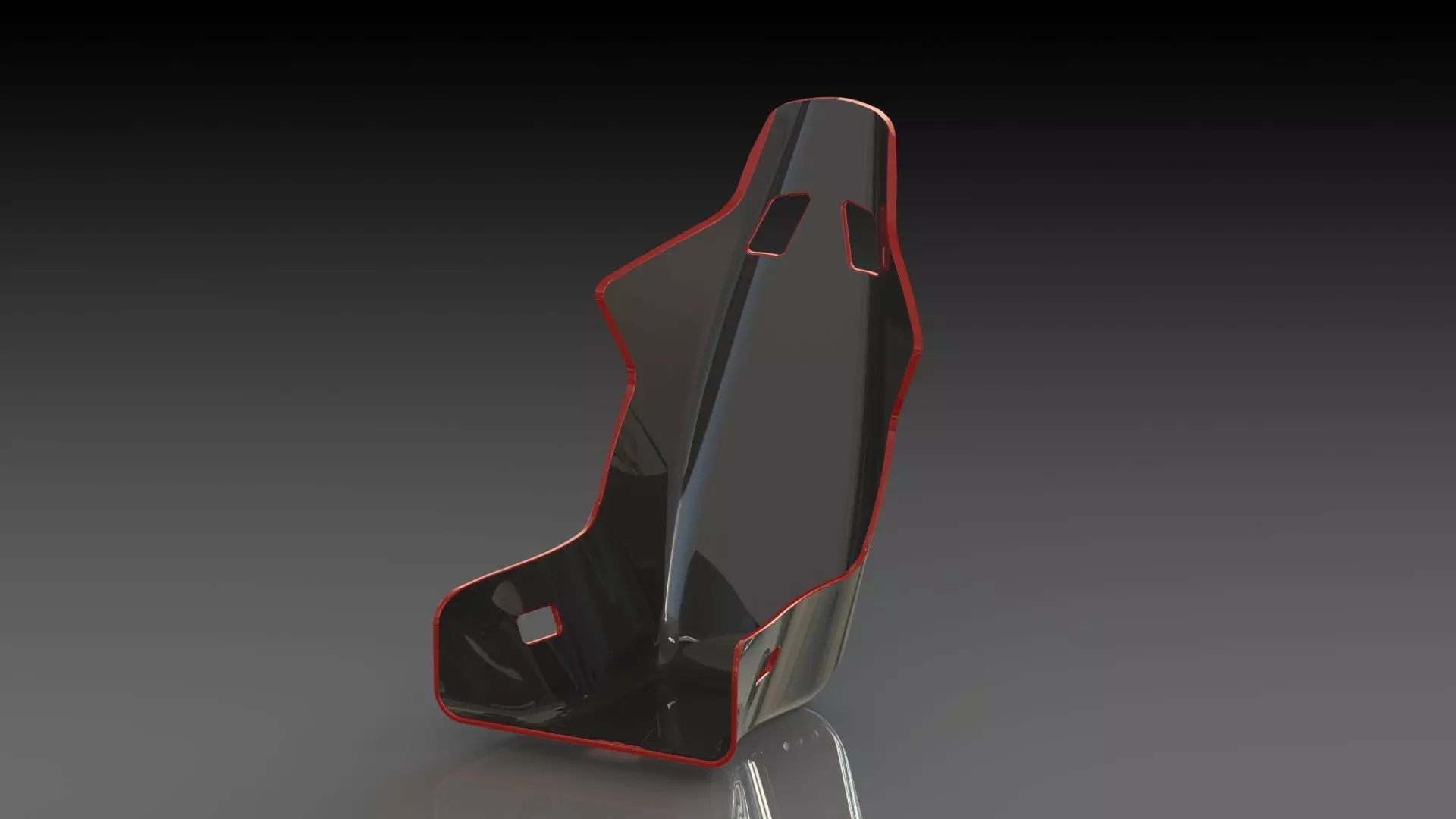 BLACK AND RED RACING SEAT 3D model_0