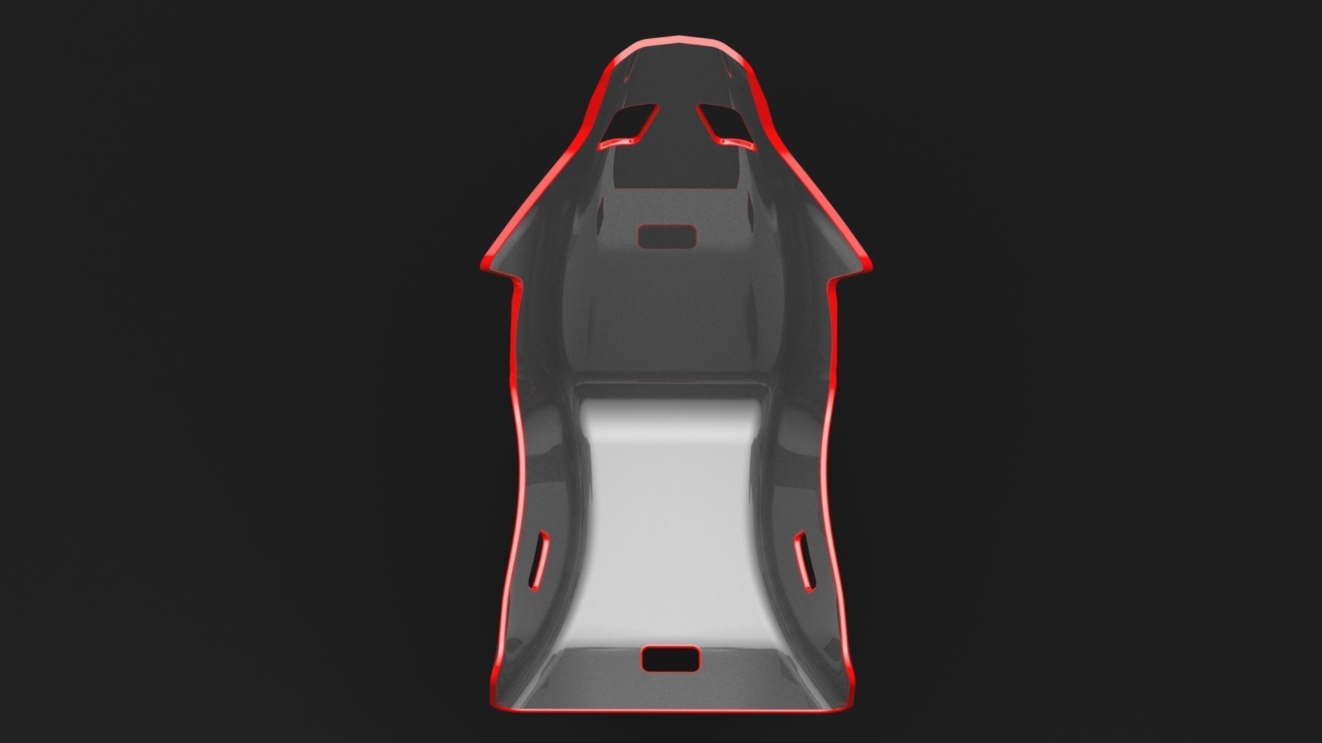 BLACK AND RED RACING SEAT 3D model_3