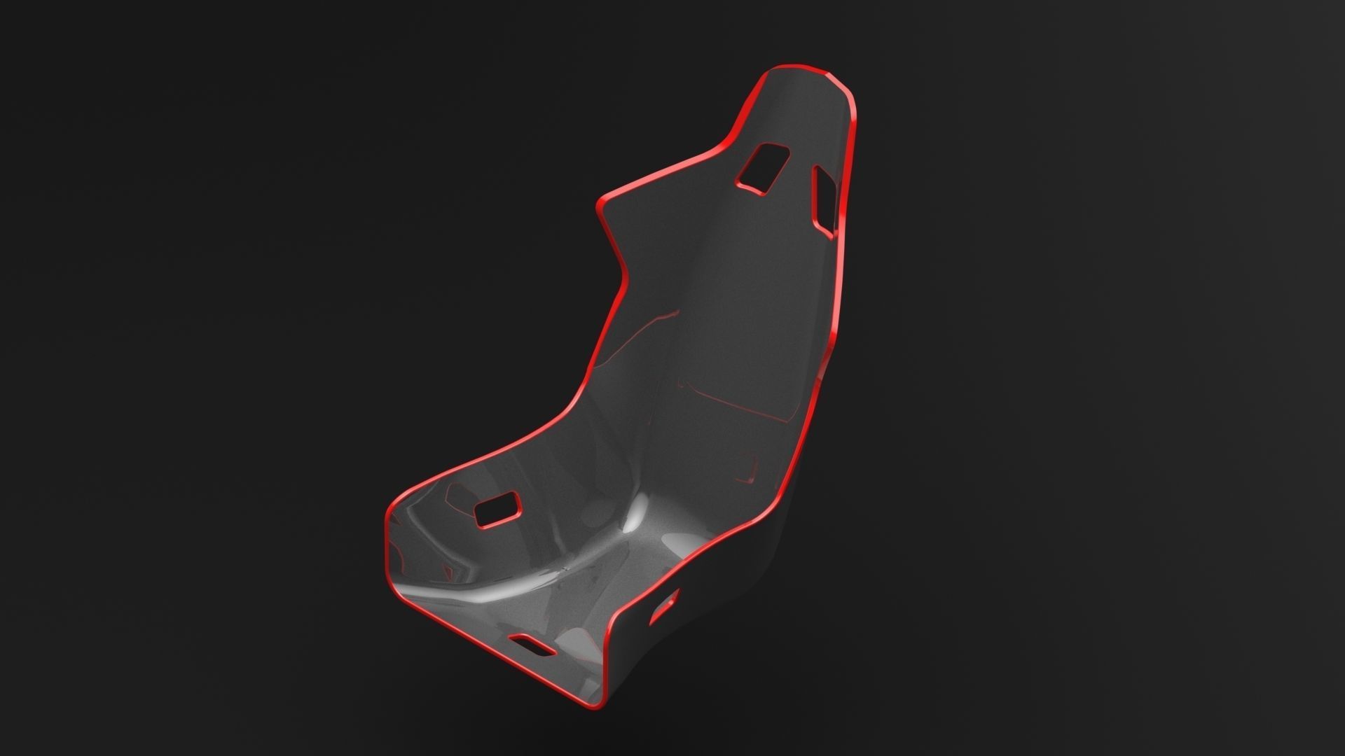 BLACK AND RED RACING SEAT 3D model_1
