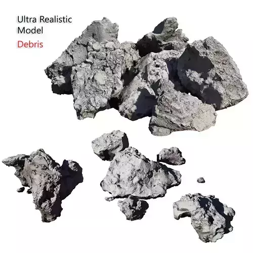 Debris rock Low-poly 3D model