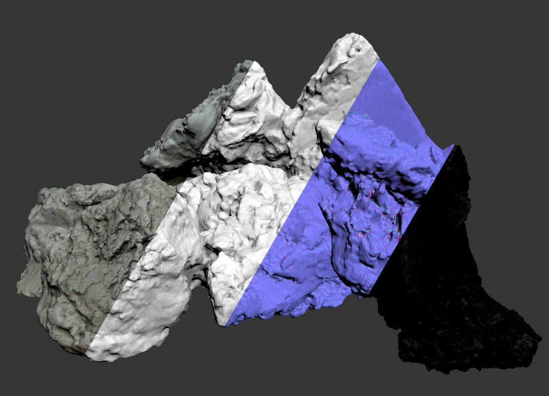 Debris rock Low-poly 3D model_20