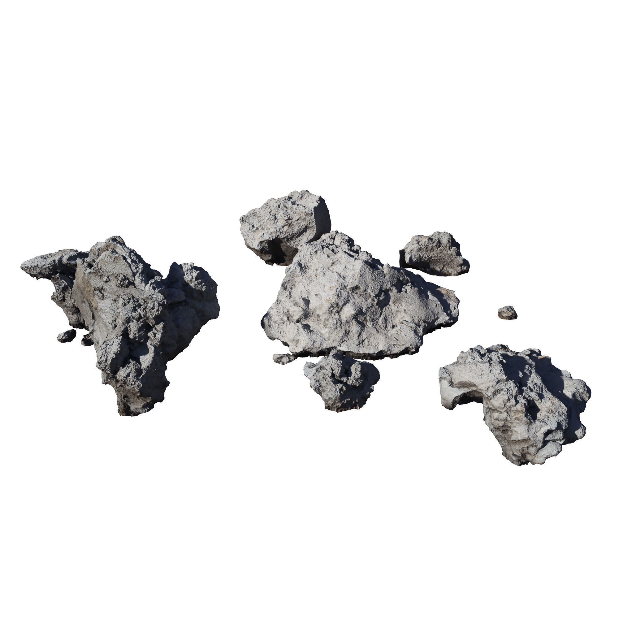 Debris rock Low-poly 3D model_5