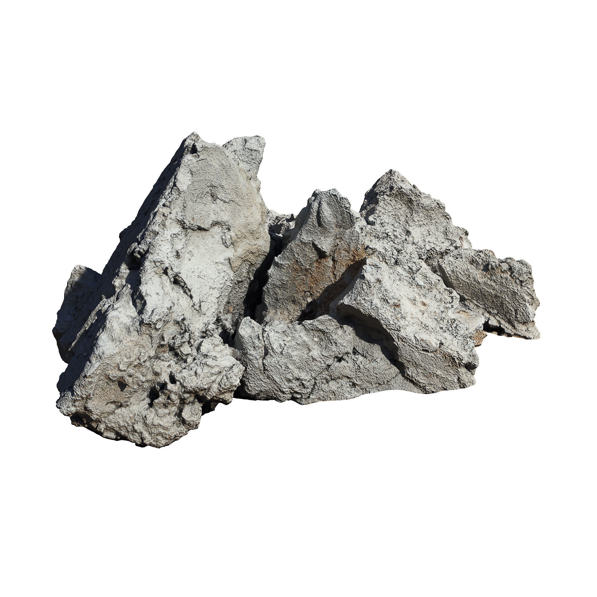 Debris rock Low-poly 3D model_1
