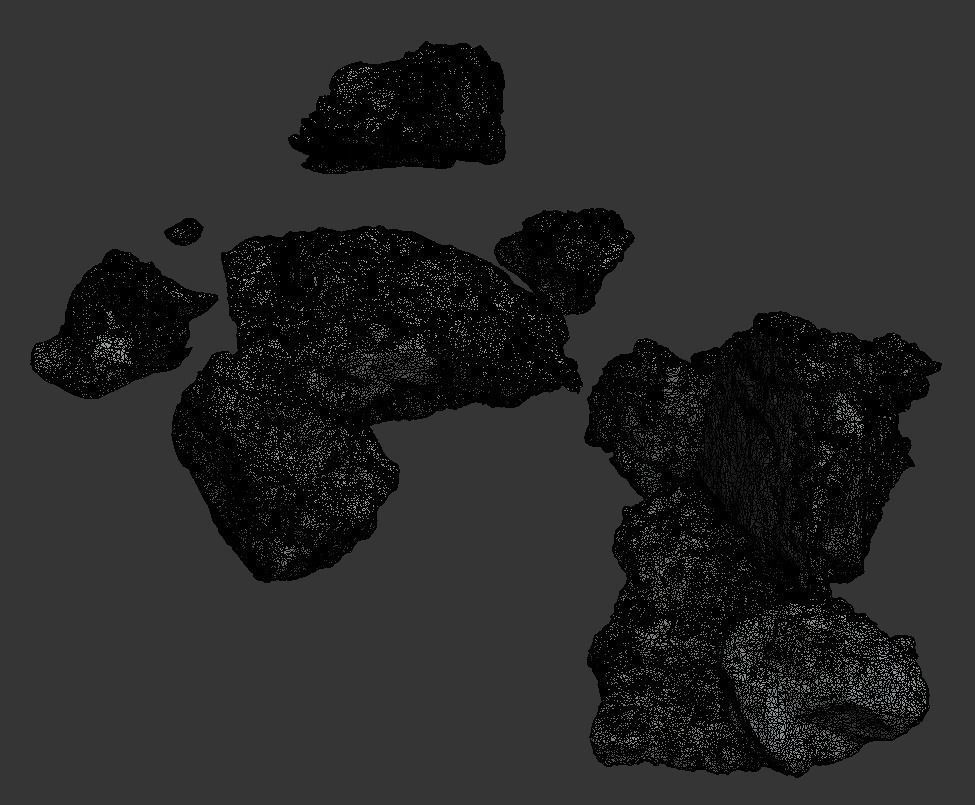 Debris rock Low-poly 3D model_18