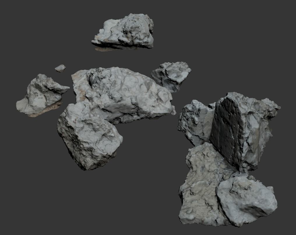 Debris rock Low-poly 3D model_15