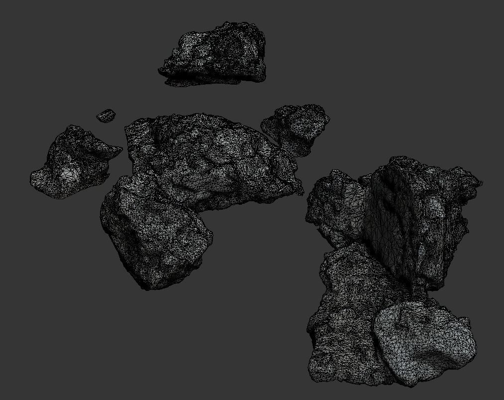 Debris rock Low-poly 3D model_19