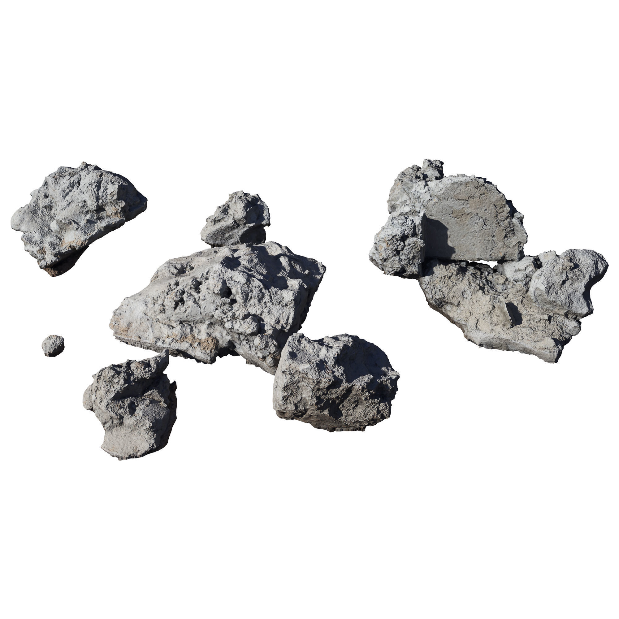 Debris rock Low-poly 3D model_7