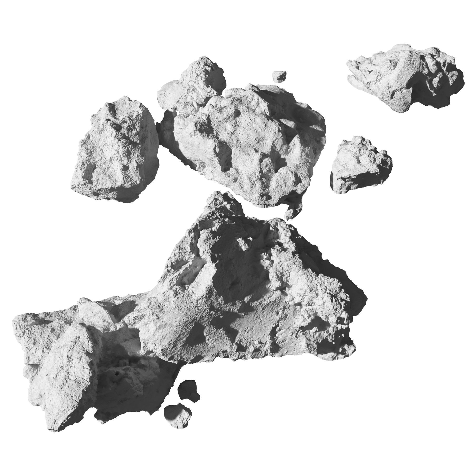 Debris rock Low-poly 3D model_9