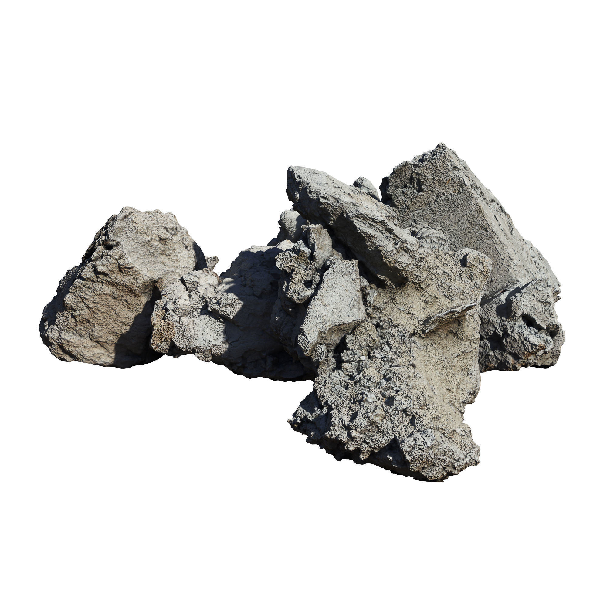 Debris rock Low-poly 3D model_3