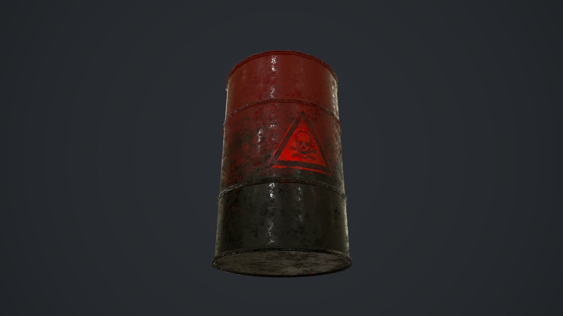 Metal Barrel Low-poly 3D model_11